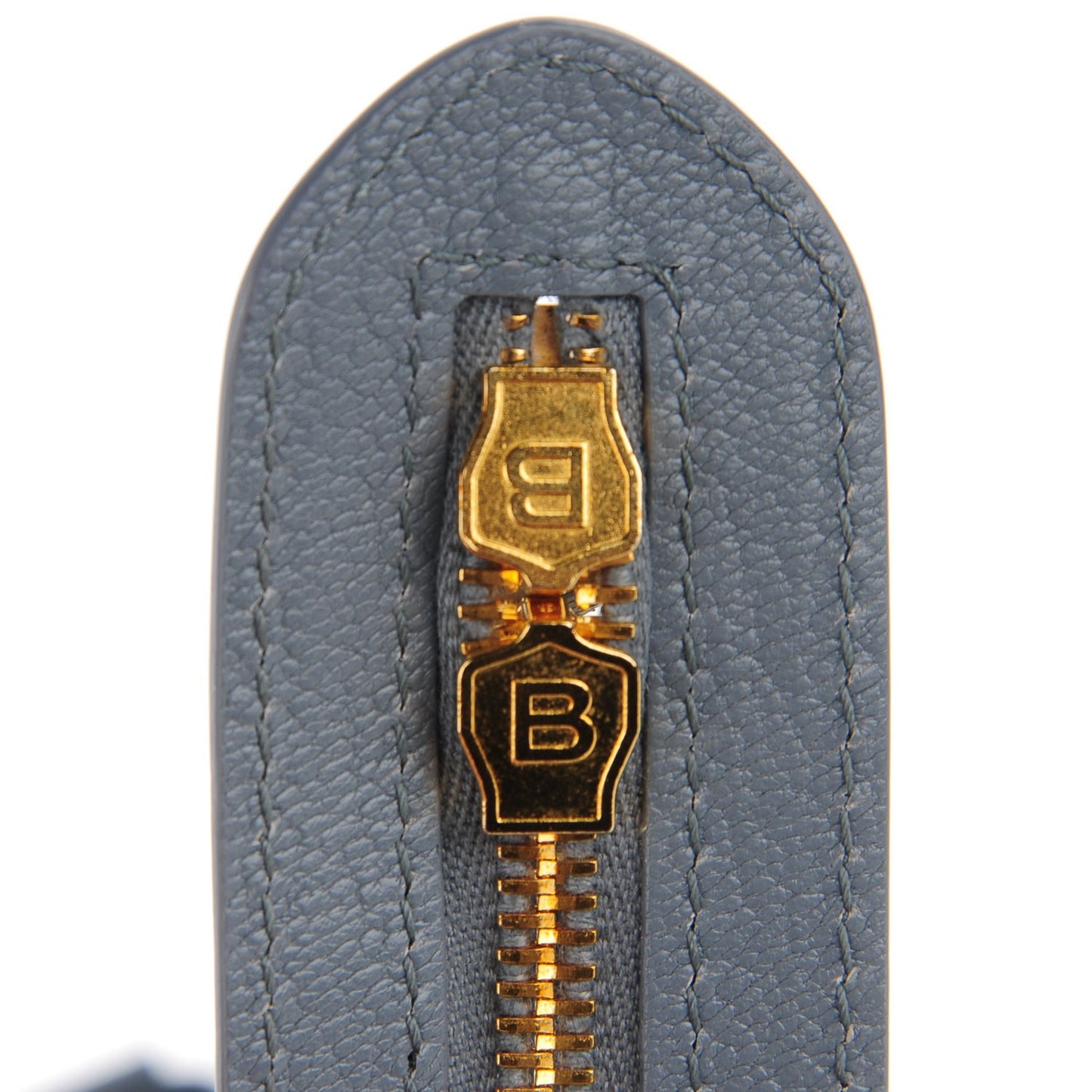 Chevre Gold Metallic Edge Hardware Town Bleu Acier