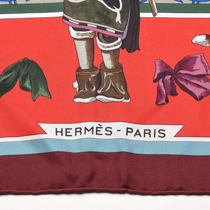 Hermes Silk Kachinas Giant Pointe Triangle Scarf Marine Rouge Bleu Glacier 4 of 6