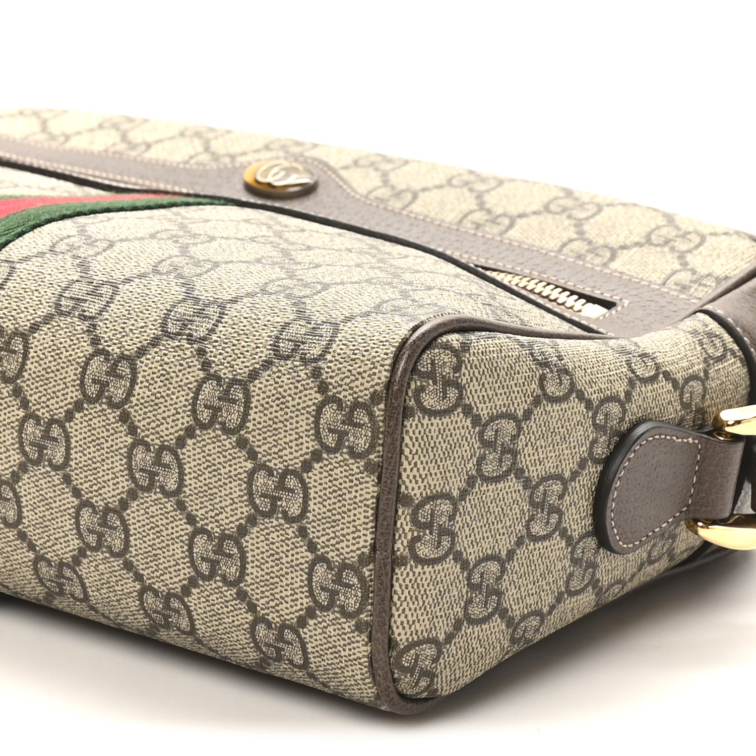 Gucci GG Supreme Monogram Web Small Ophidia Shoulder Bag Brown 10 of 10
