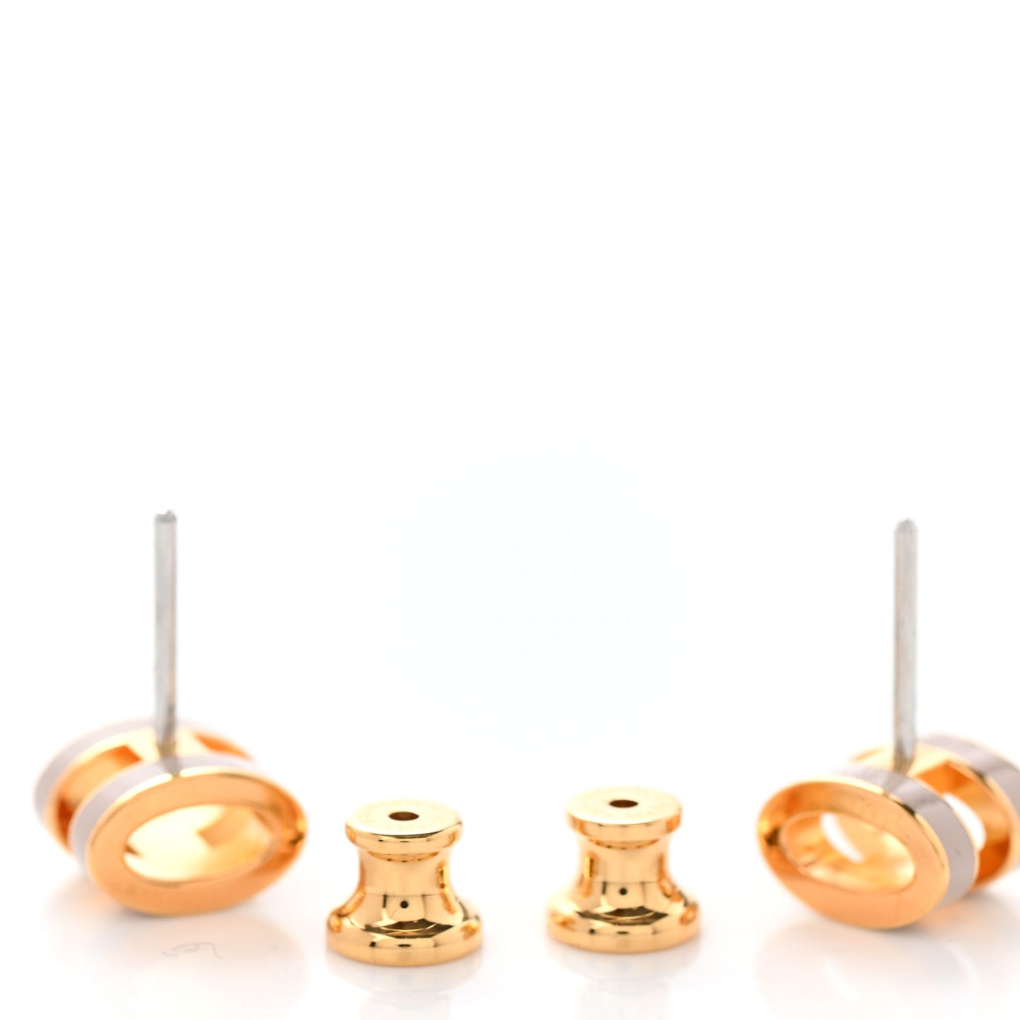Gold Lacquered Mini Pop H Earrings Marron Glace
