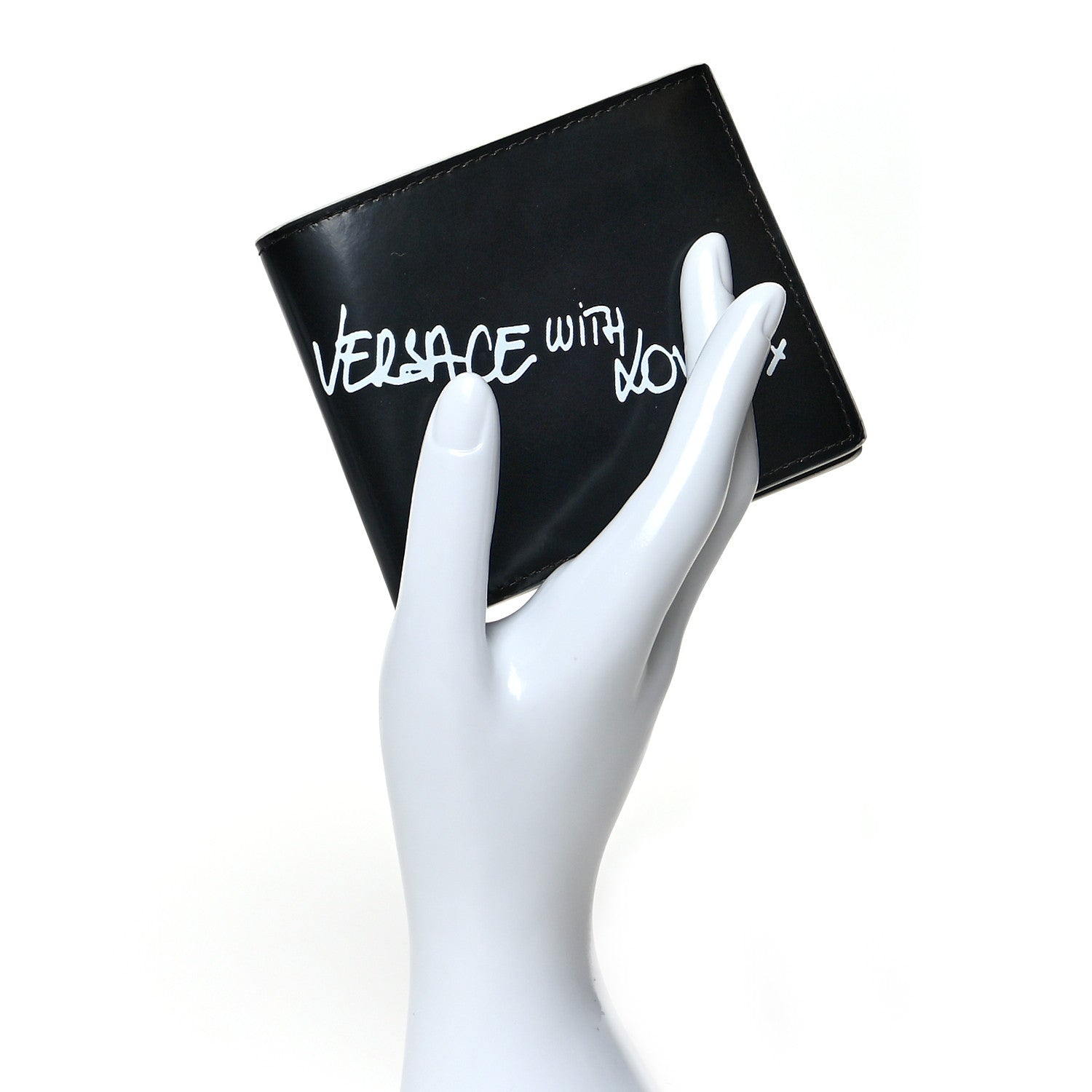 Versace Calfskin Versace With Love Bi-Fold Wallet Black 2 of 7