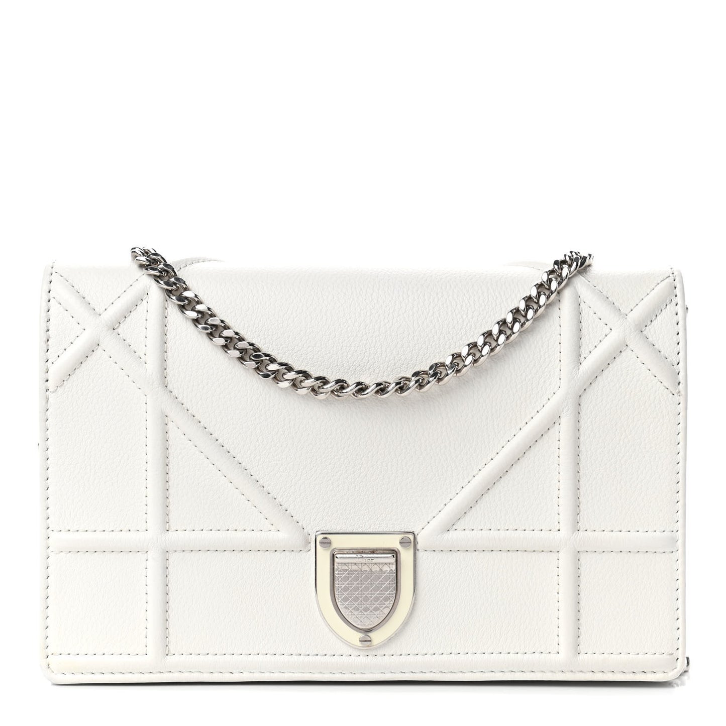 Grained Calfskin Diorama Wallet on Chain Pouch