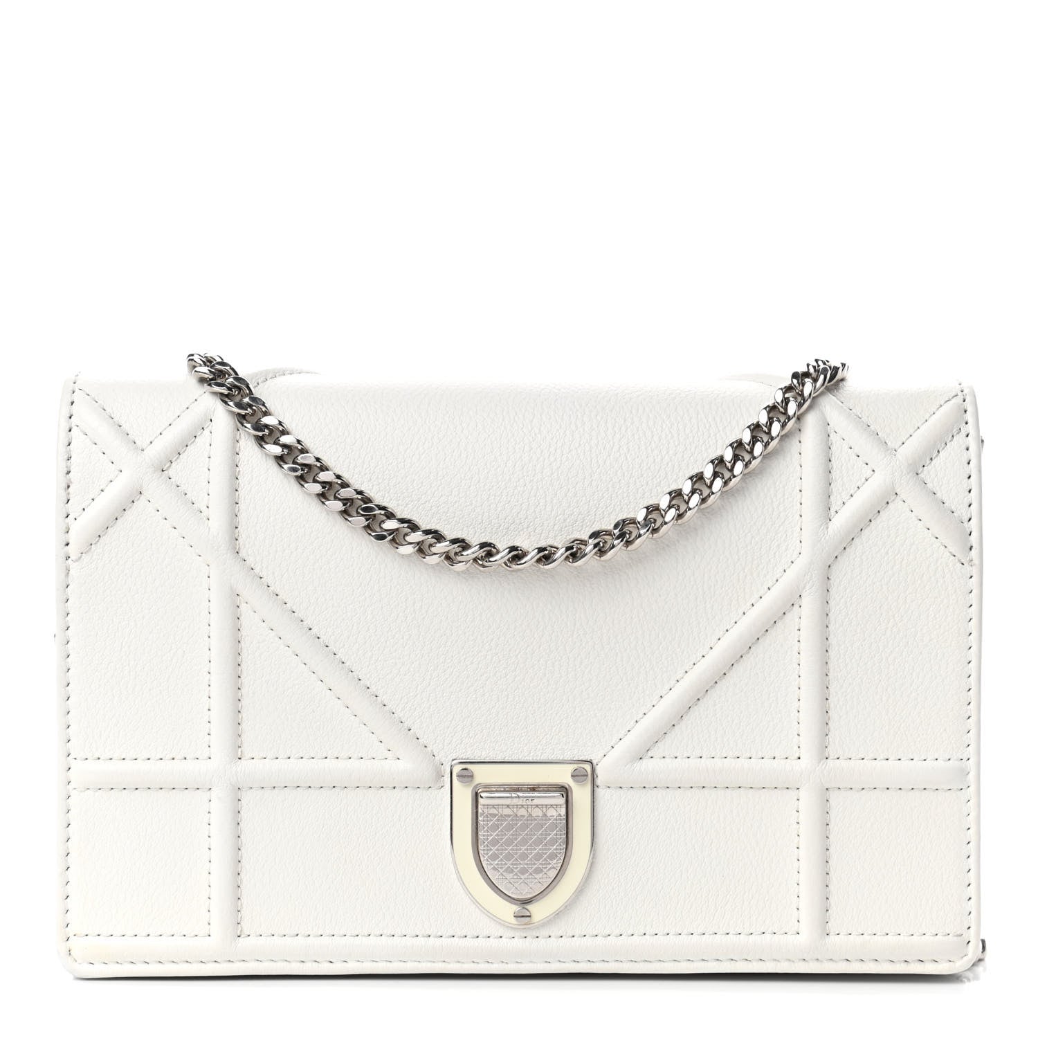Christian Dior Grained Calfskin Diorama Wallet on Chain Pouch 1 of 5