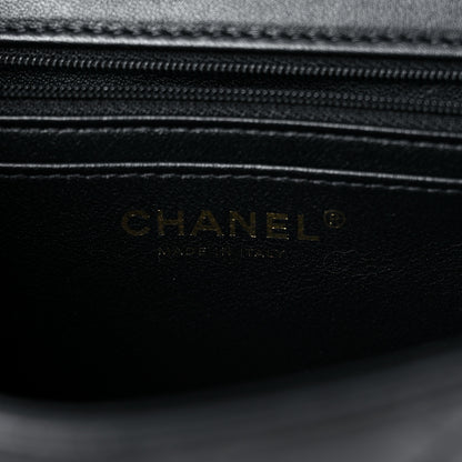 Chanel Lambskin Quilted Mini Top Handle Rectangular Flap Black 6 of 11