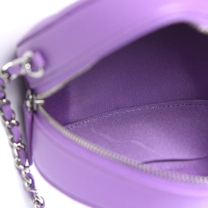 Chanel Lambskin Quilted Round Clutch With Chain Purple 5 of 11