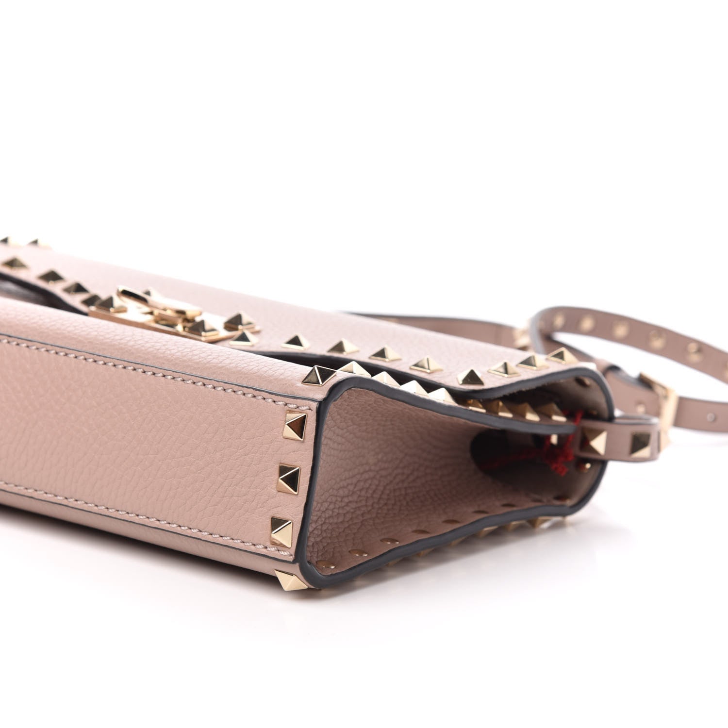 Valentino Garavani Pebbled Calfskin Medium Rockstud Flip Lock Crossbody Bag Poudre 9 of 10