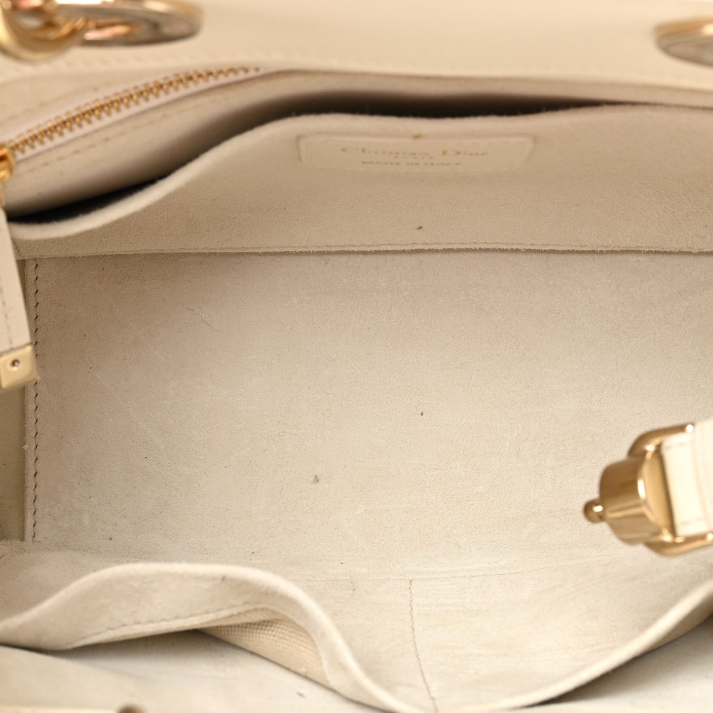 Calfskin Cannage Small The Lady 95.22 Ivory