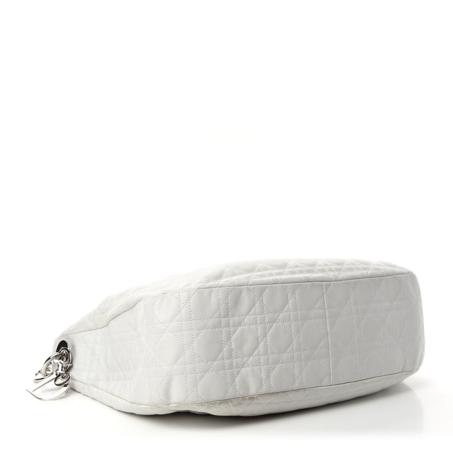 Lambskin Cannage Medium Dior Soft Hobo White