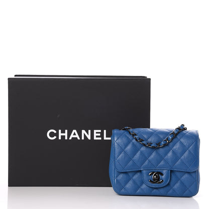 Chanel Calfskin Quilted Mini Square Flap Blue 8 of 8