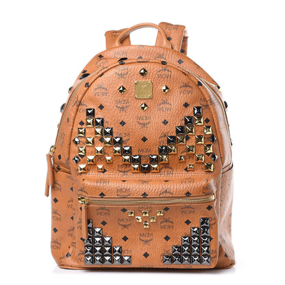 MCM Visetos Studded Medium Stark M Backpack Cognac 1 of 8