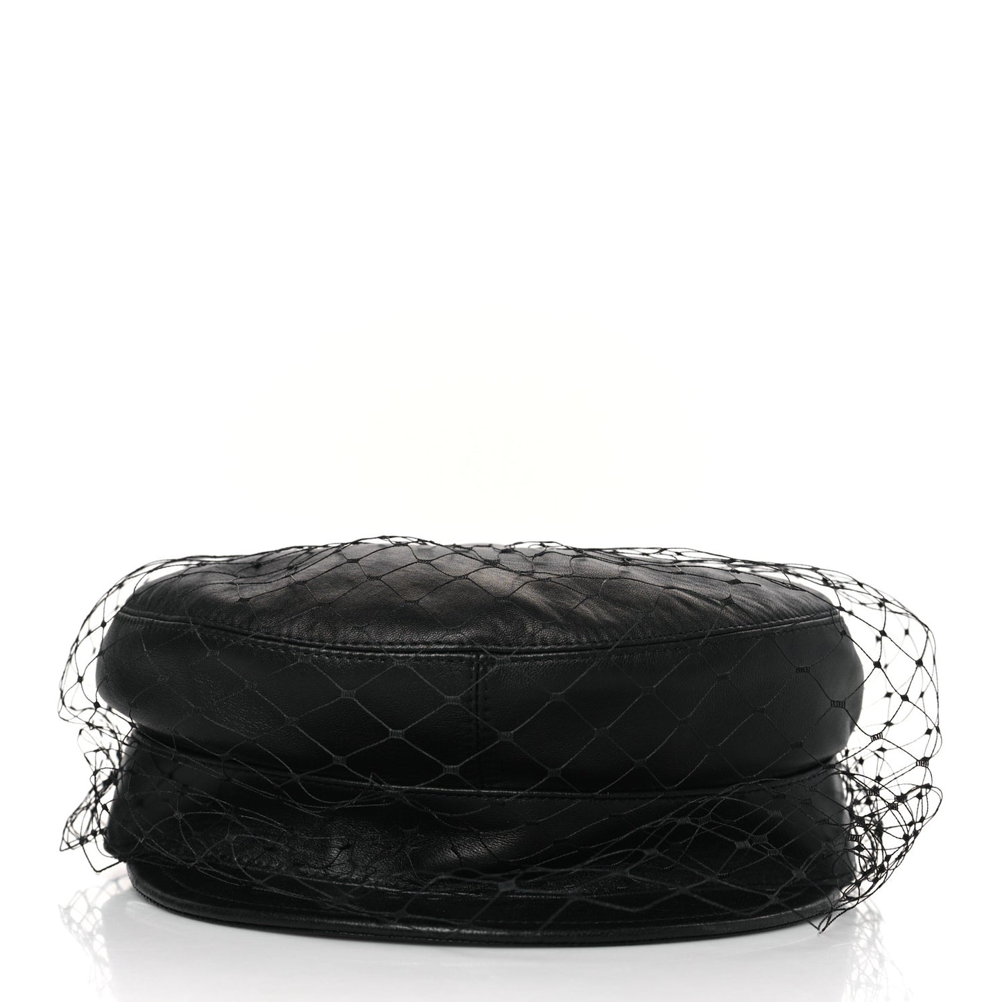 Lambskin Arty Beret Cap with Veil 59 Black