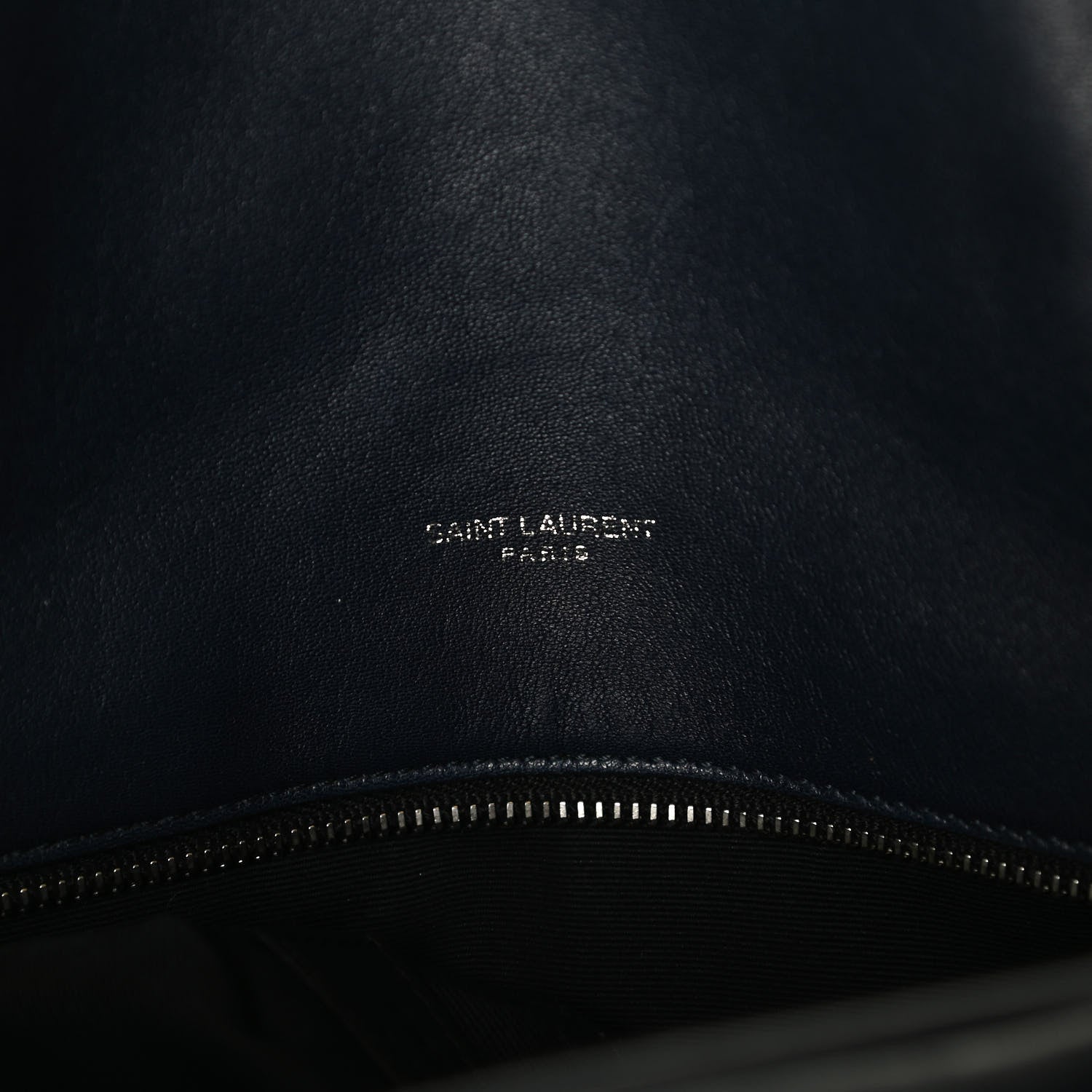 Saint Laurent Lambskin Quilted Medium Loulou Puffer Monogram Chain Satchel Navy 6 of 12