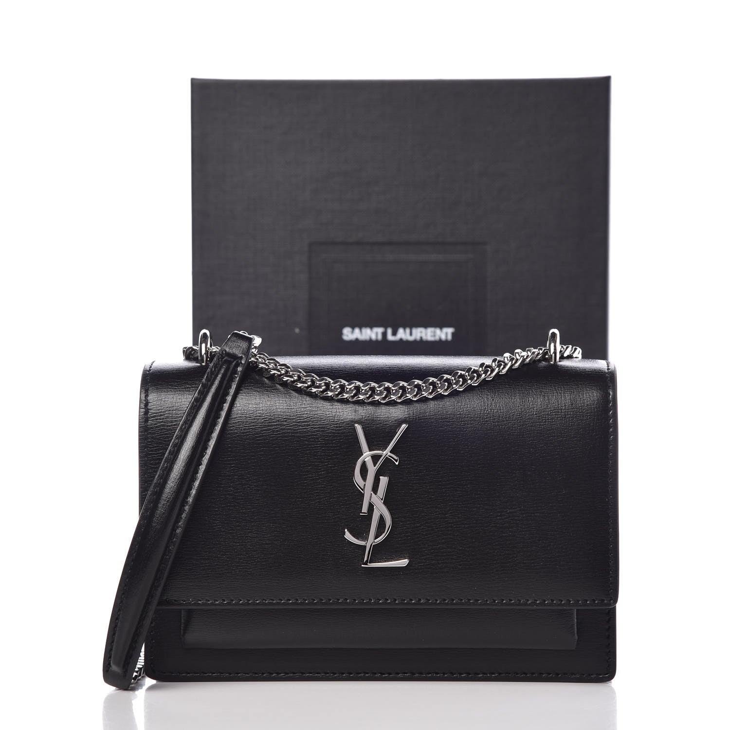 Saint Laurent Calfskin Monogram Sunset Chain Wallet Black 7 of 7