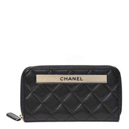 Chanel Lambskin Quilted Small Trendy CC Zip Around Wallet Black 1 of 9
