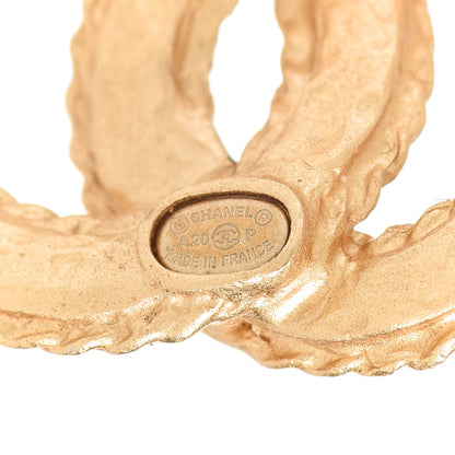 Chanel Crystal 90’s Icon CC Stud Earrings Gold 4 of 5
