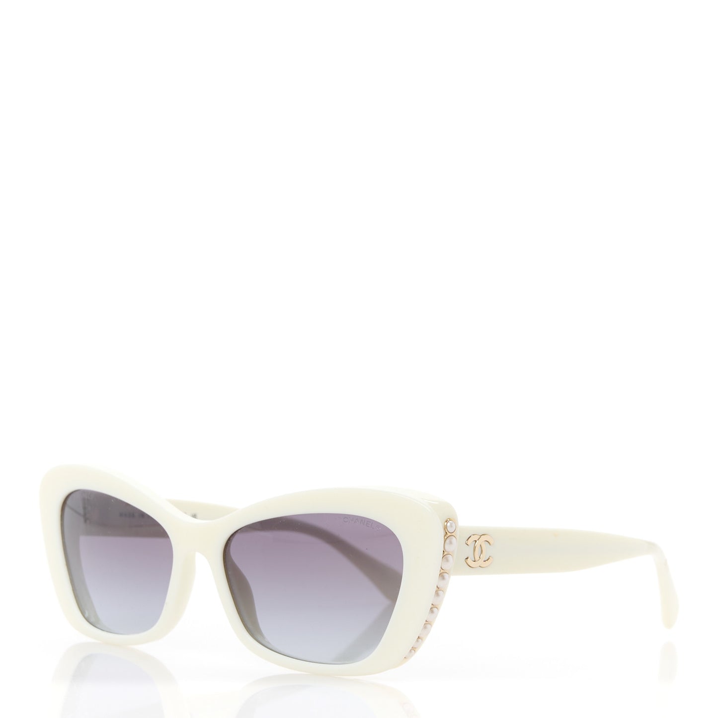 Acetate Pearl Cat Eye CC Sunglasses 5481-H White