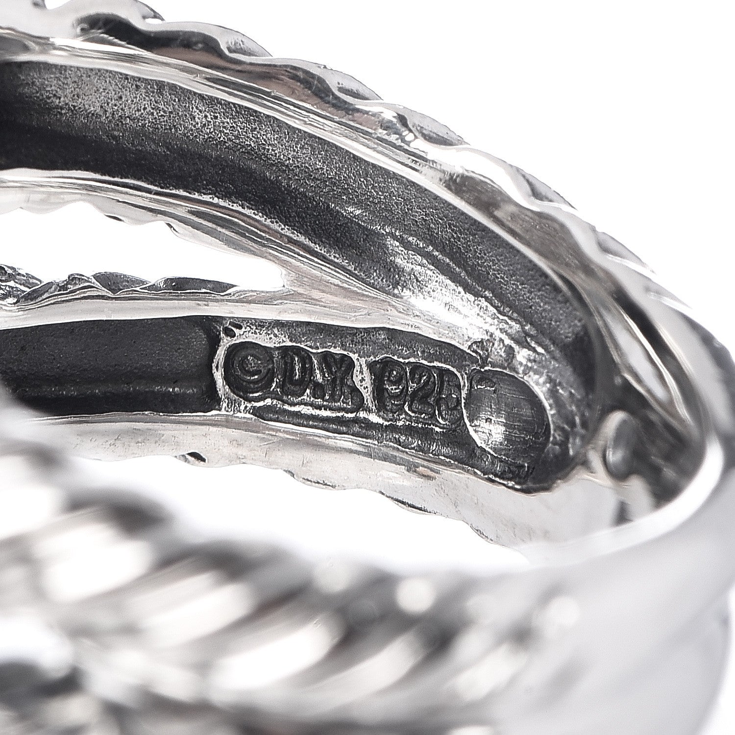 David Yurman Sterling Silver Diamond 11mm Albion Pave Ring 50 5.5 5 of 5