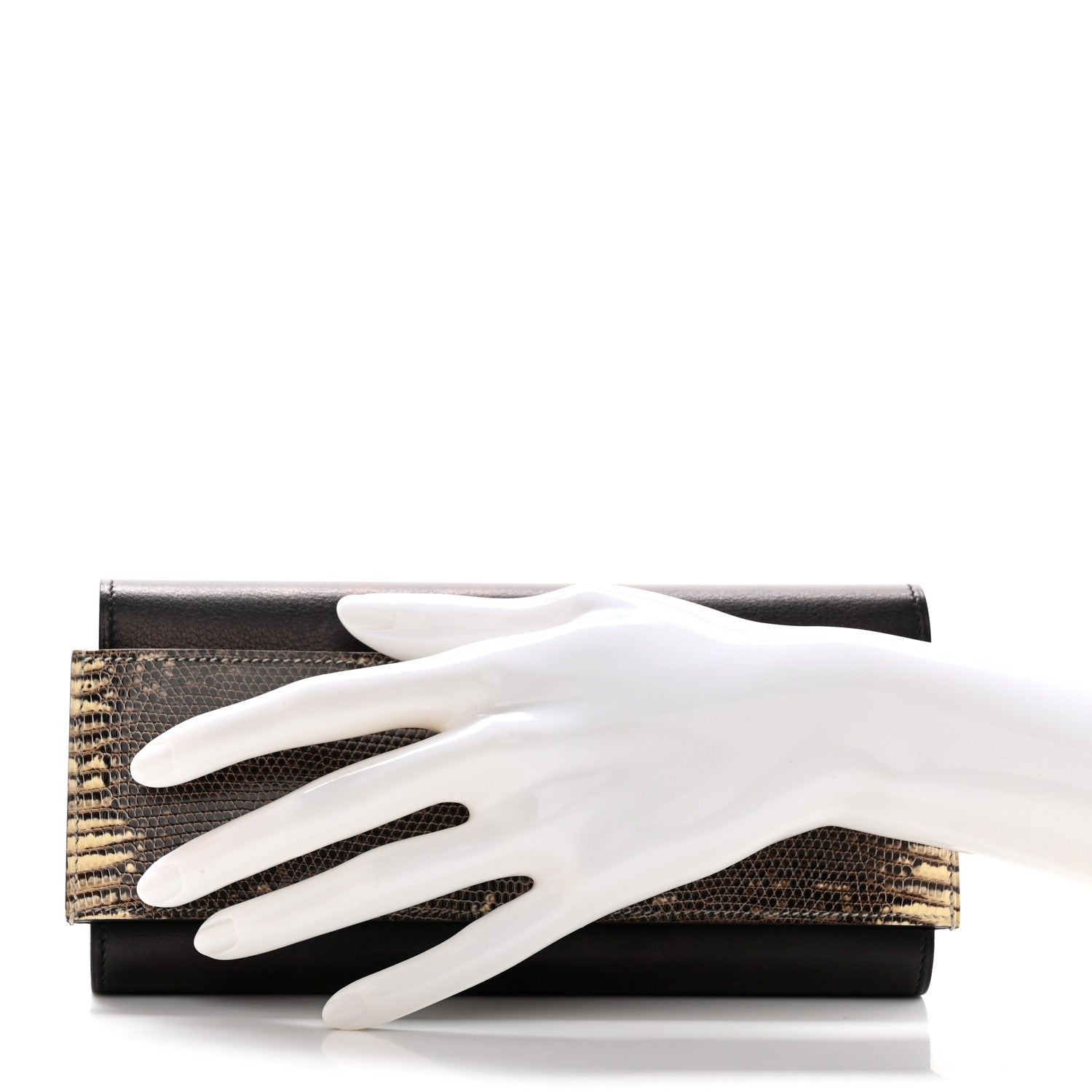 Hermes Evergrain Lizard Passant Long Wallet Black Ombre 3 of 9