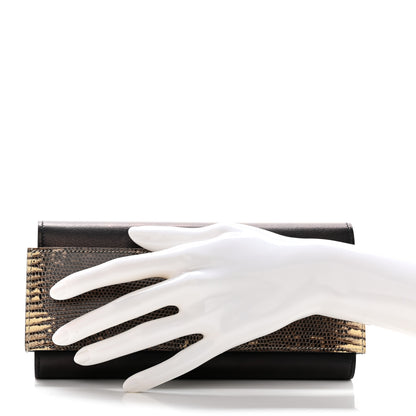 Hermes Evergrain Lizard Passant Long Wallet Black Ombre 3 of 9