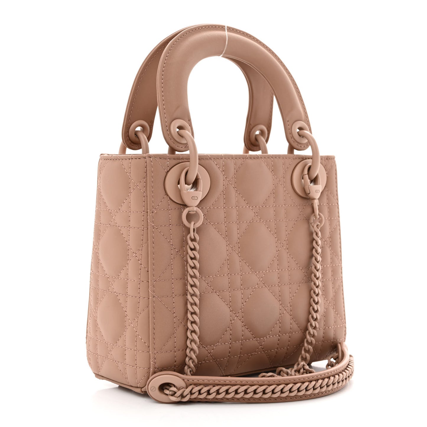 Ultra Matte Calfskin Cannage Mini Lady Dior Light Beige