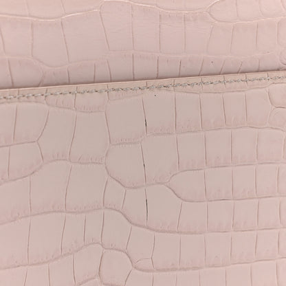 Saint Laurent Calfskin Crocodile Embossed Medium Monogram Sunset Powder Pink 15 of 22