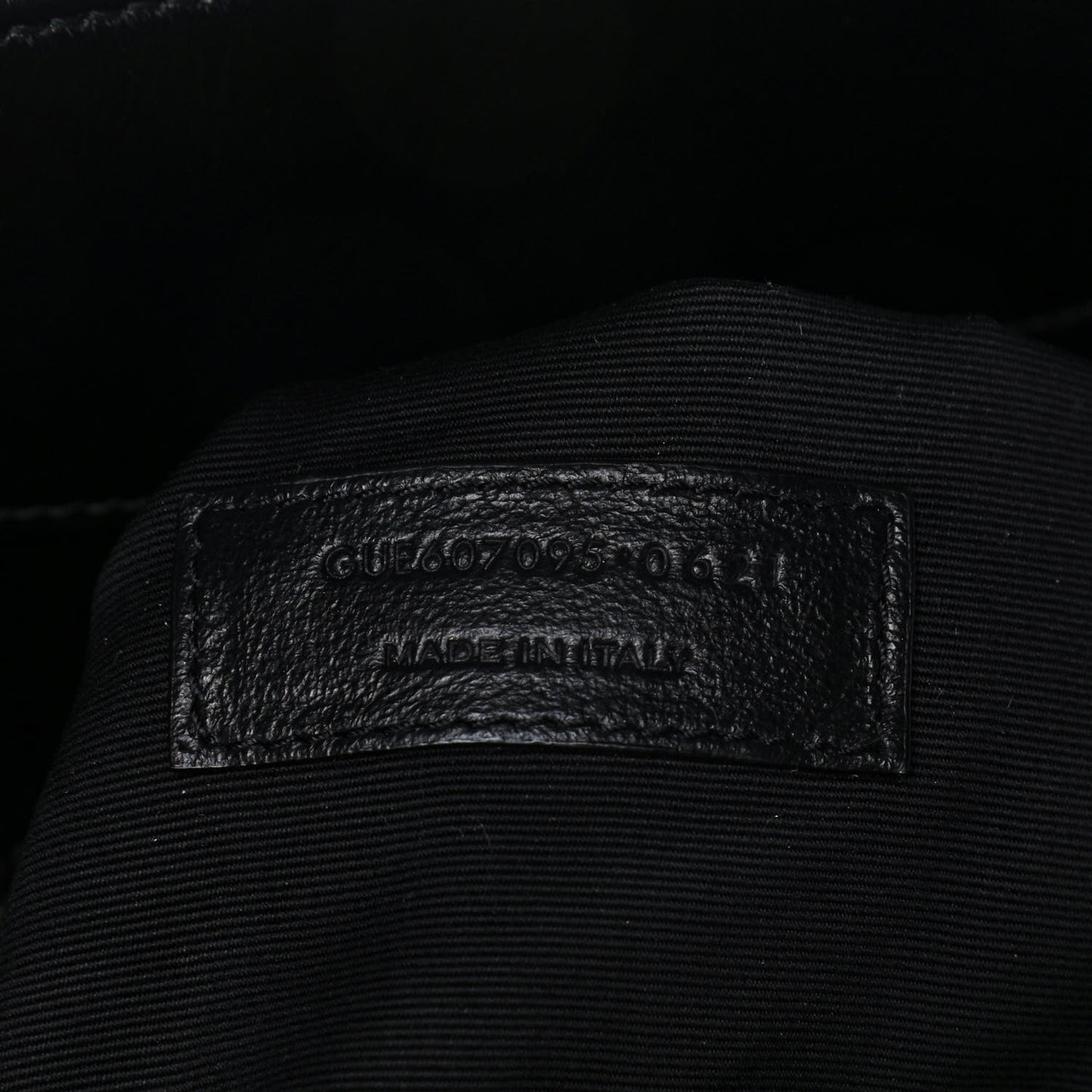 Crinkled Calfskin Quilted East West Shopping Tote Black