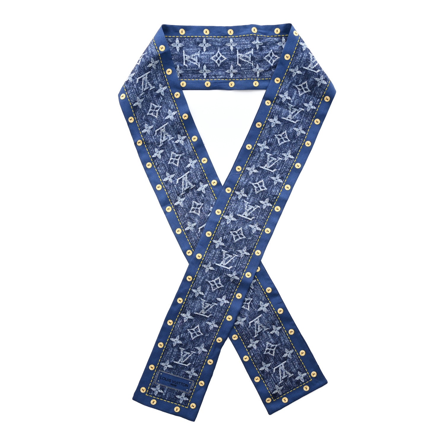Louis Vuitton Silk Monogram Denim Bandeau Blue 1 of 6