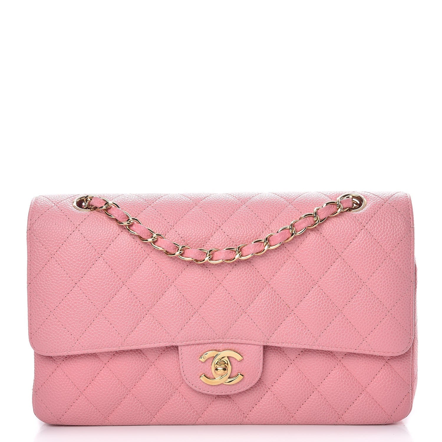 Chanel Caviar Quilted Medium Double Flap Pink 1 of 10