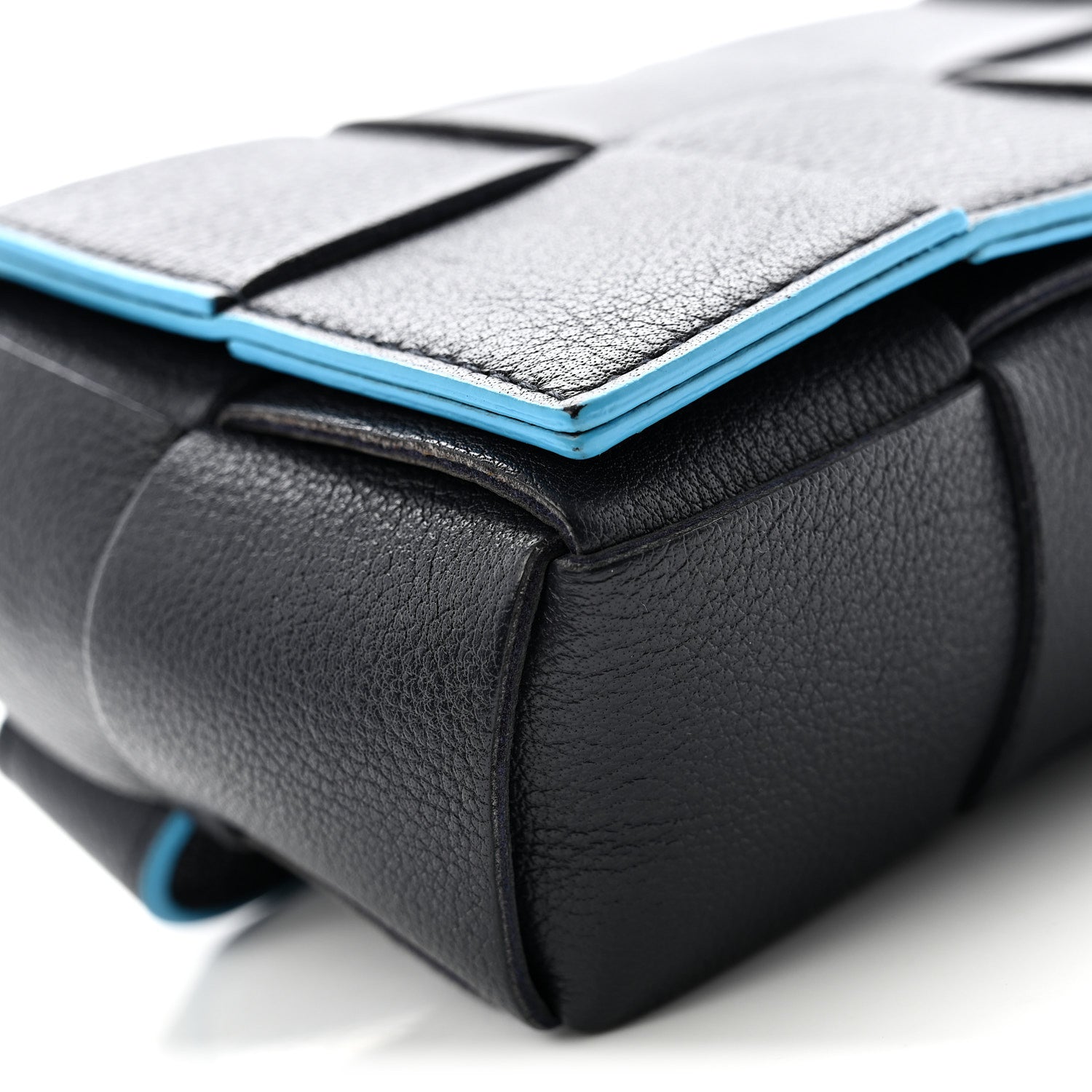 Bottega Veneta Grained Calfskin Intrecciato Cassette Belt Bag Deep Blue Pool 8 of 10