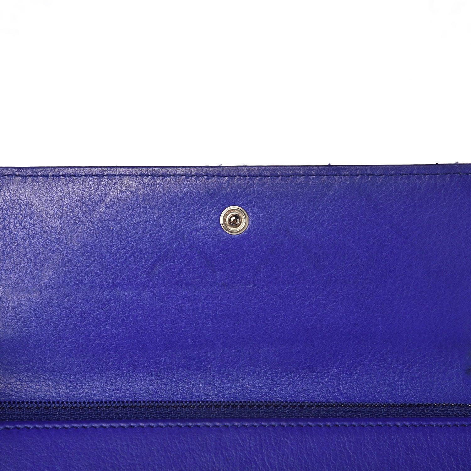 Chanel Calfskin Stitched Fancy CC Long Double Wallet Blue 9 of 12