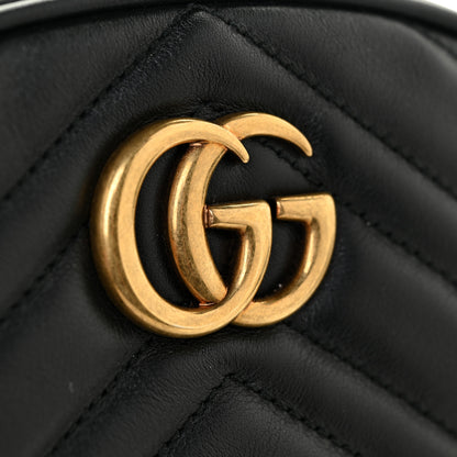 Gucci Calfskin Matelasse GG Marmont Belt Bag 85 34 Black 12 of 12