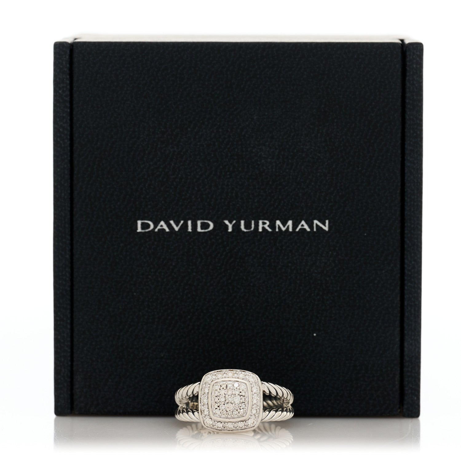 David Yurman Sterling Silver Diamond 7mm Petite Albion Pave Ring 52 6 5 of 5