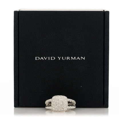 David Yurman Sterling Silver Diamond 7mm Petite Albion Pave Ring 52 6 5 of 5