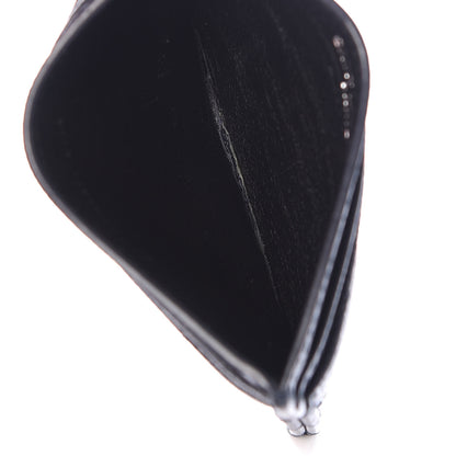 Saint Laurent Grain De Poudre Matelasse Monogram Chevron Credit Card Case Deep Marine 5 of 12