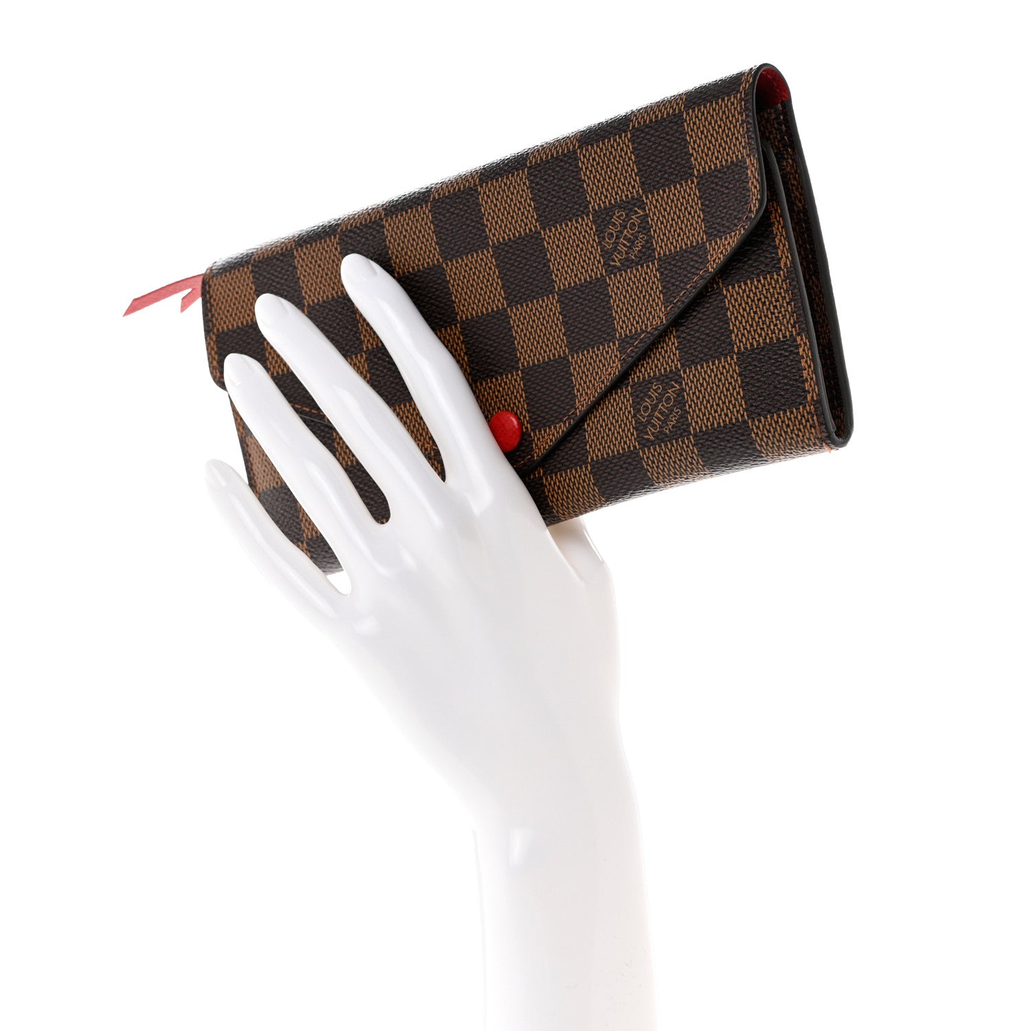 Louis Vuitton Damier Ebene Josephine Wallet Red 3 of 10