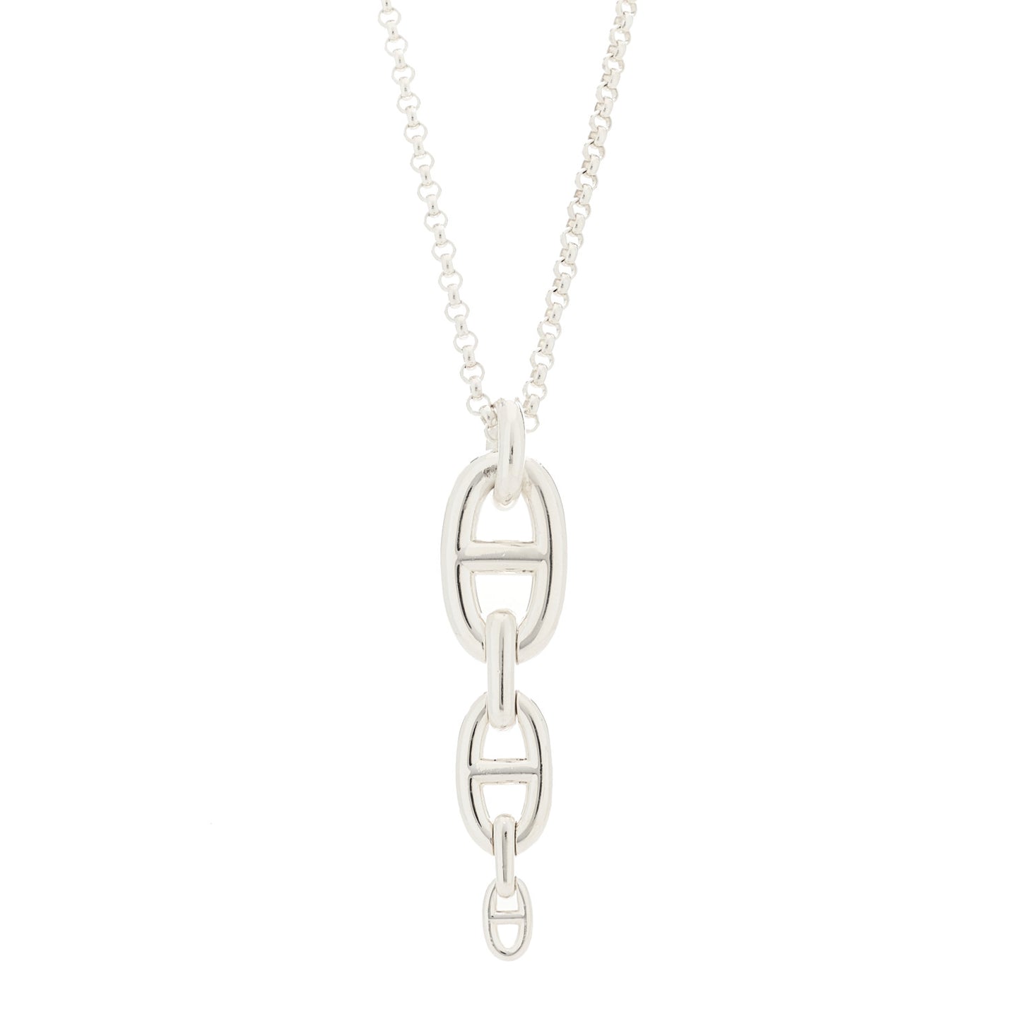 Sterling Silver GM Chaine D'Ancre Echainee Pendant Necklace
