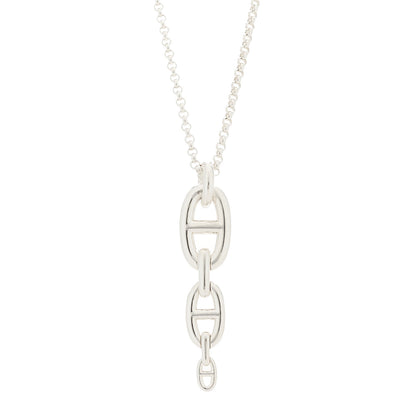 Hermes Sterling Silver GM Chaine D'Ancre Echainee Pendant Necklace 1 of 6