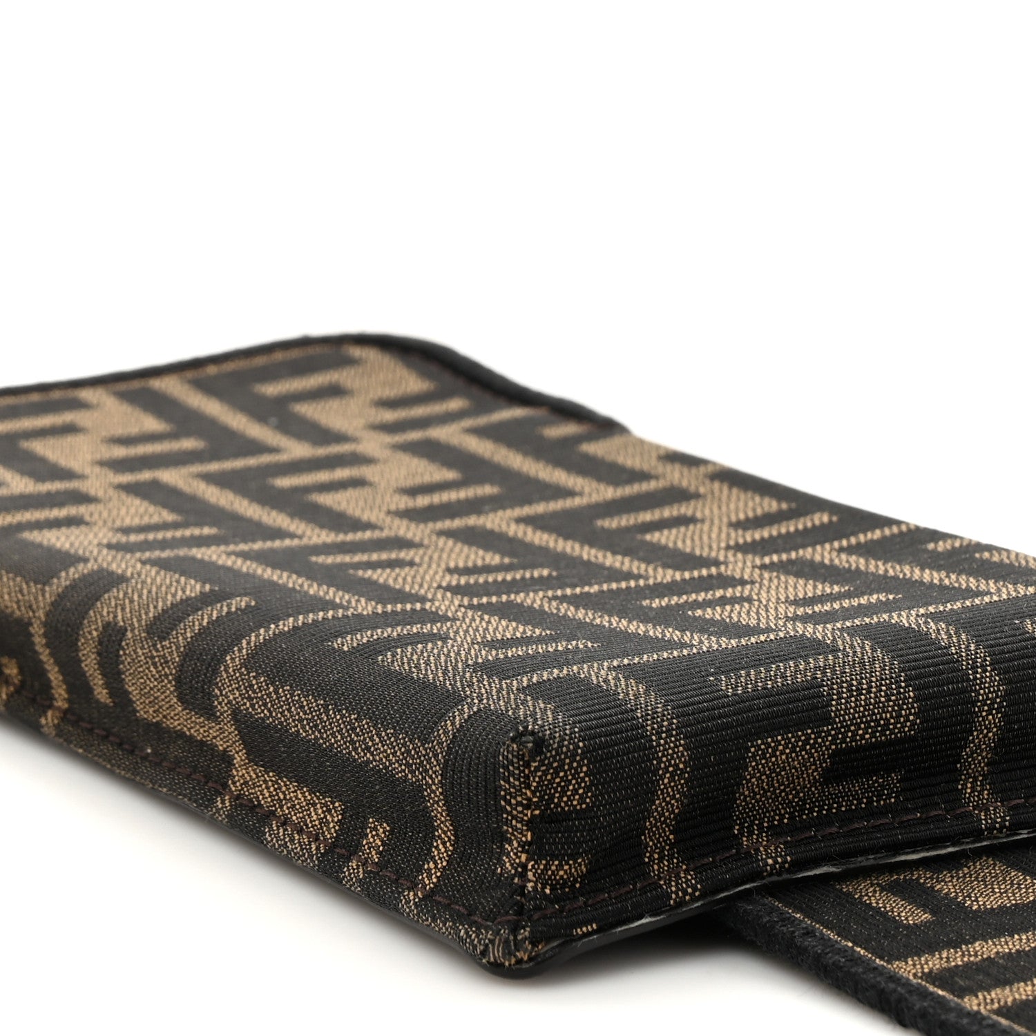 Fendi Fabric Jacquard FF 1974 Cell Pocket Strap You Tobacco Moro Black 3 of 7