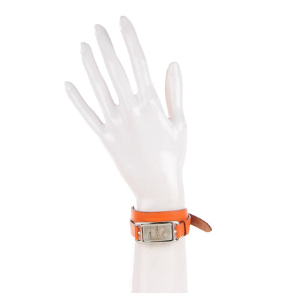 Hermes Stainless Steel Swift 20mm Cape Cod Double Tour Deux Zones Quartz Watch Orange 2 of 7