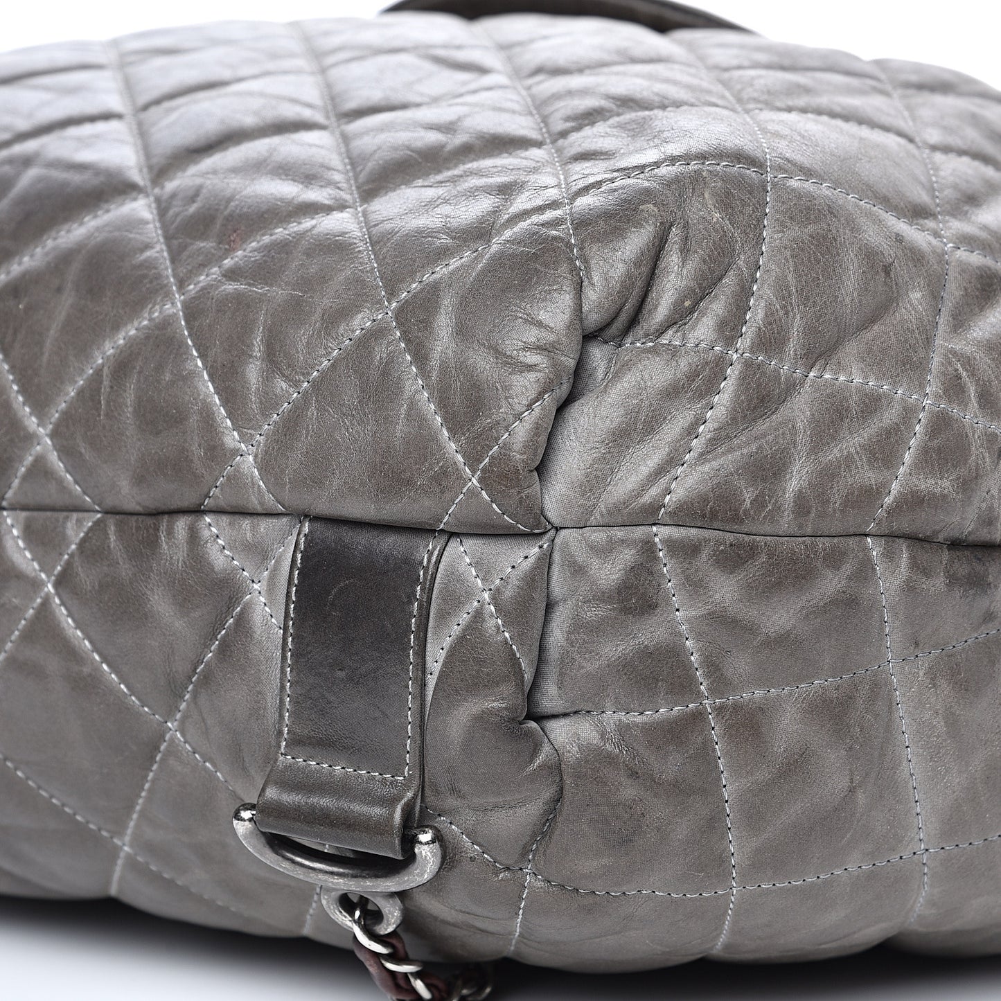 Iridescent Calfskin Quilted In The Mix Backpack Grey