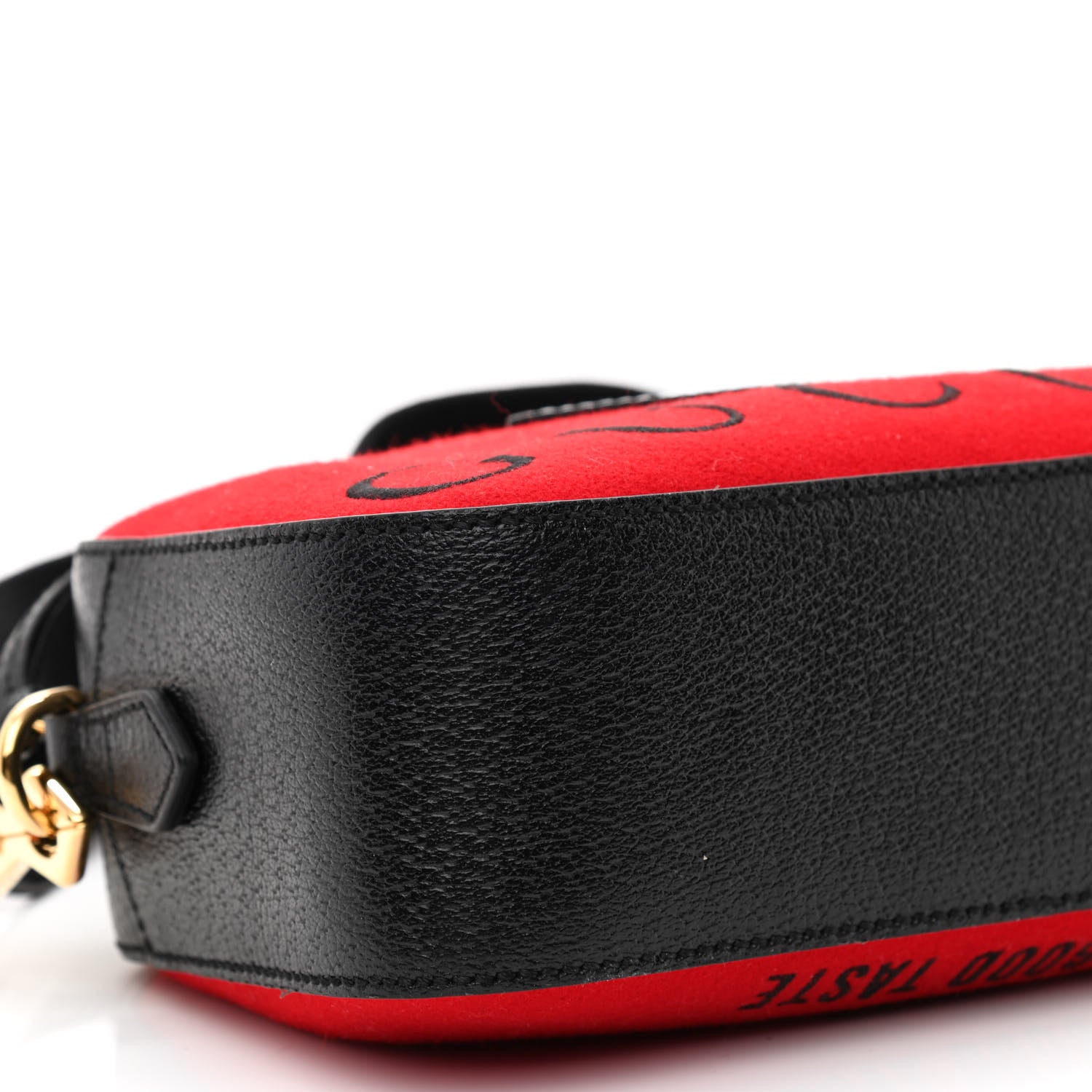 Gucci Felt Calfskin Script Logo Gucci 100 Camera Bag Bright Hibiscus Black Azure 10 of 11