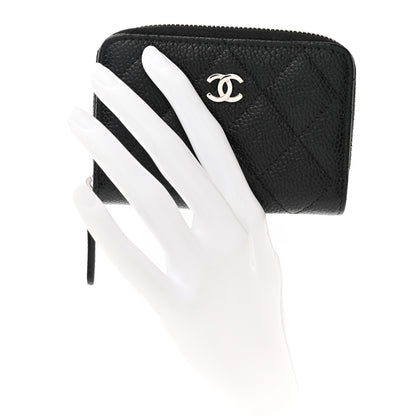 Chanel Caviar Quilted Zip Coin Purse Black 2 of 8