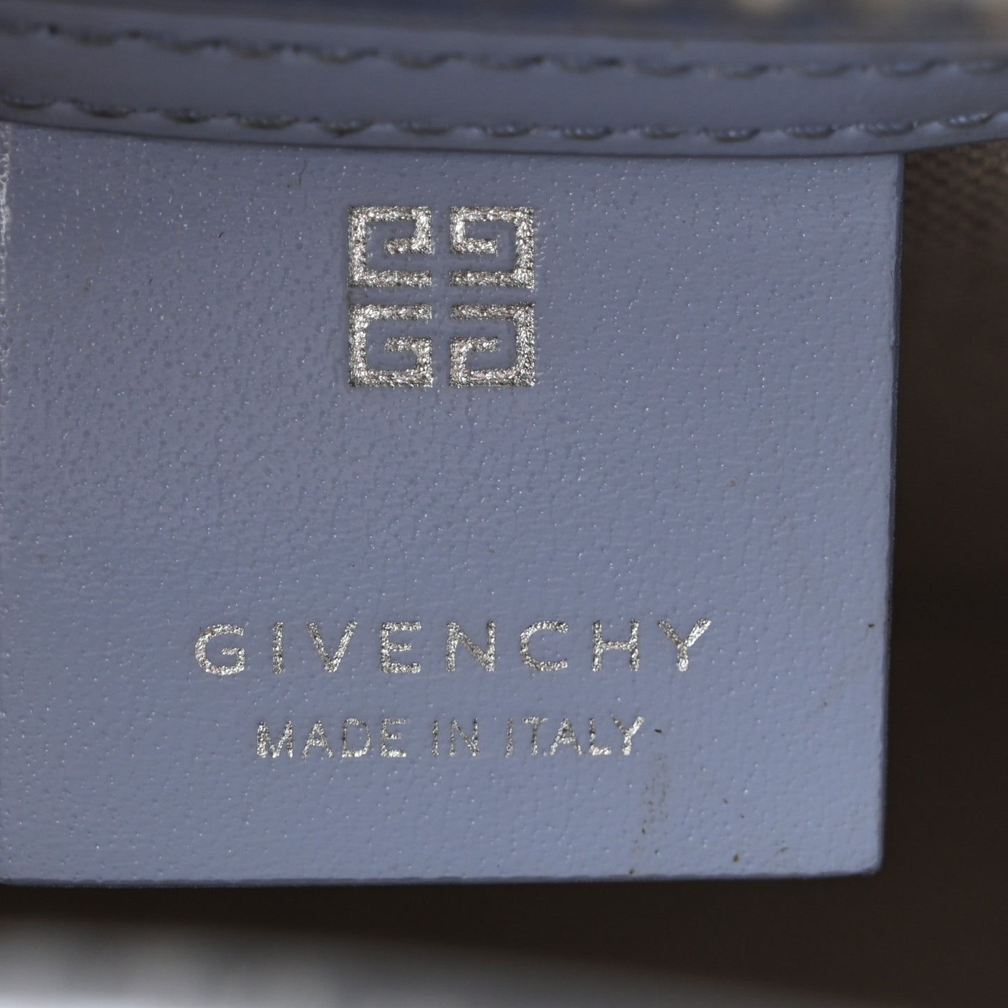 Shiny Lord Calfskin Mini Antigona Baby Blue