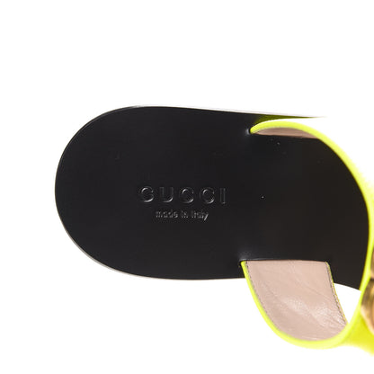 Gucci Calfskin GG Marmont Thong Sandals 35.5 Yellow Fluo 7 of 9