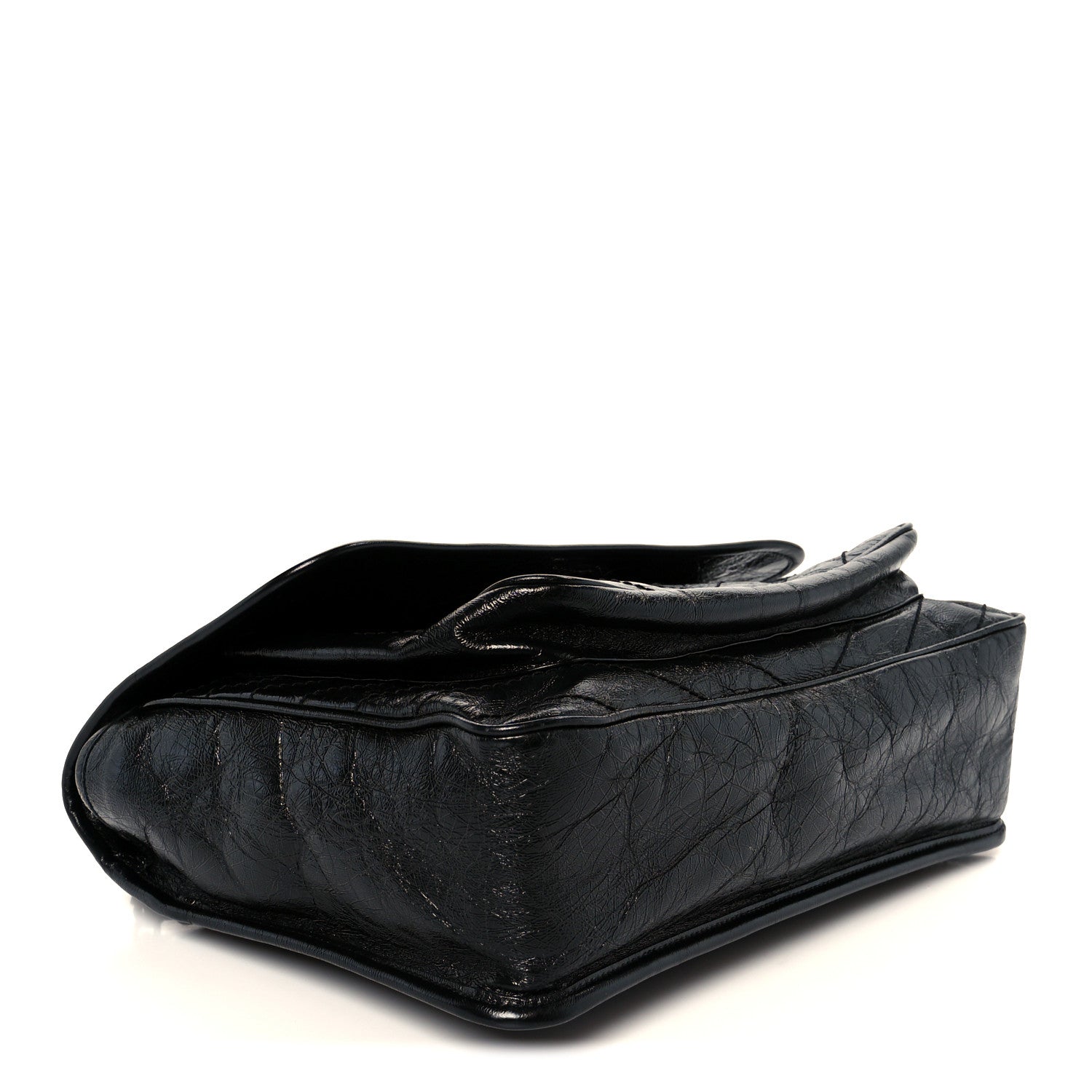 Saint Laurent Crinkled Calfskin Matelasse Monogram Large Niki Chain Satchel Black 4 of 12