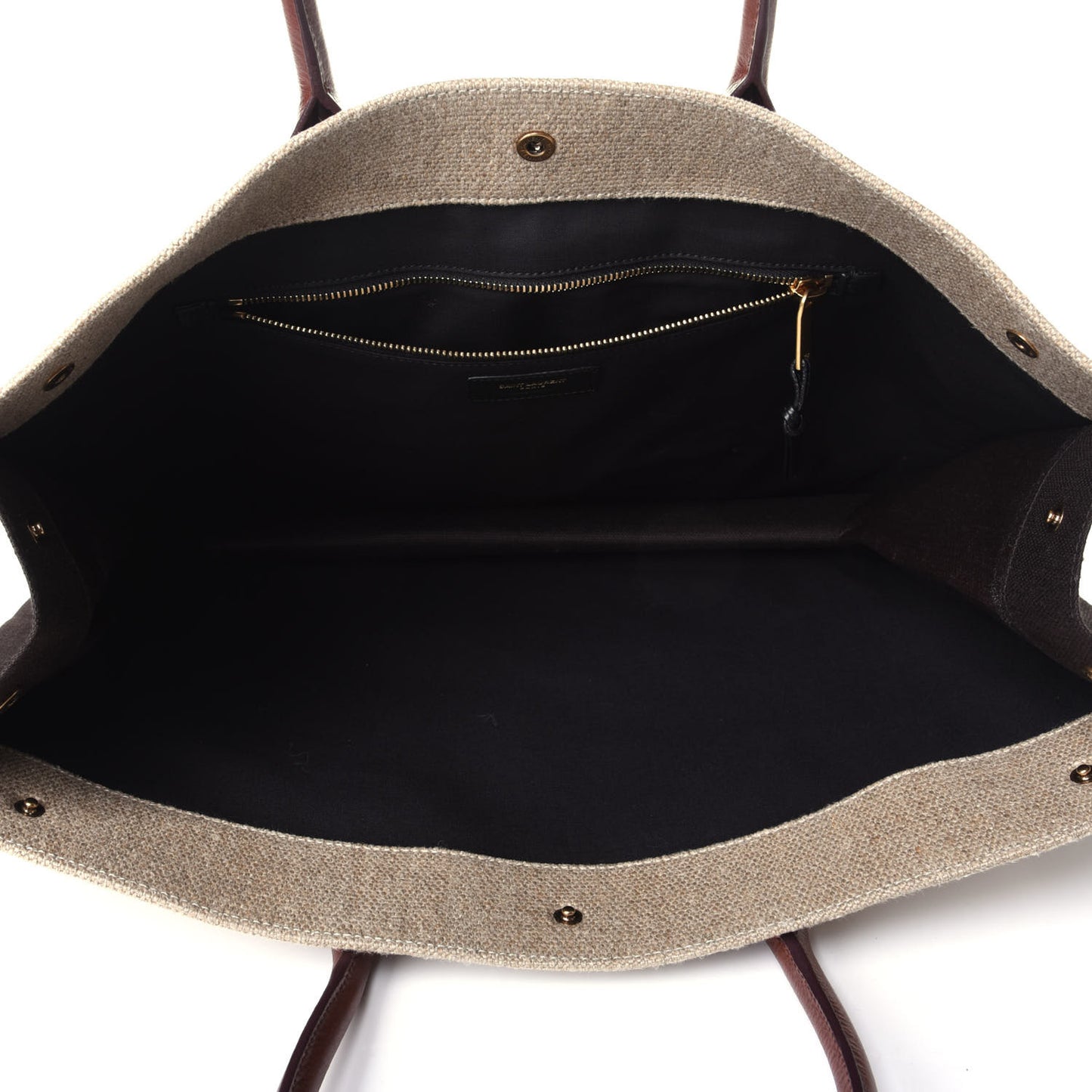 Linen Calfskin Rive Gauche Tote Natural