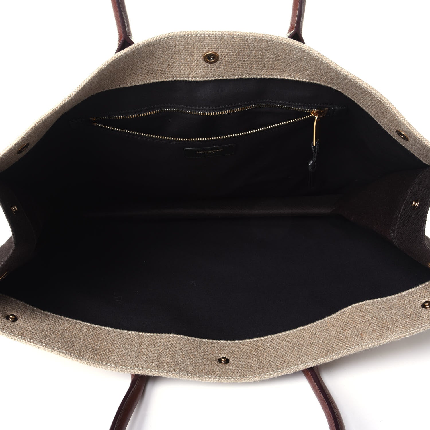Saint Laurent Linen Calfskin Rive Gauche Tote Natural 4 of 9