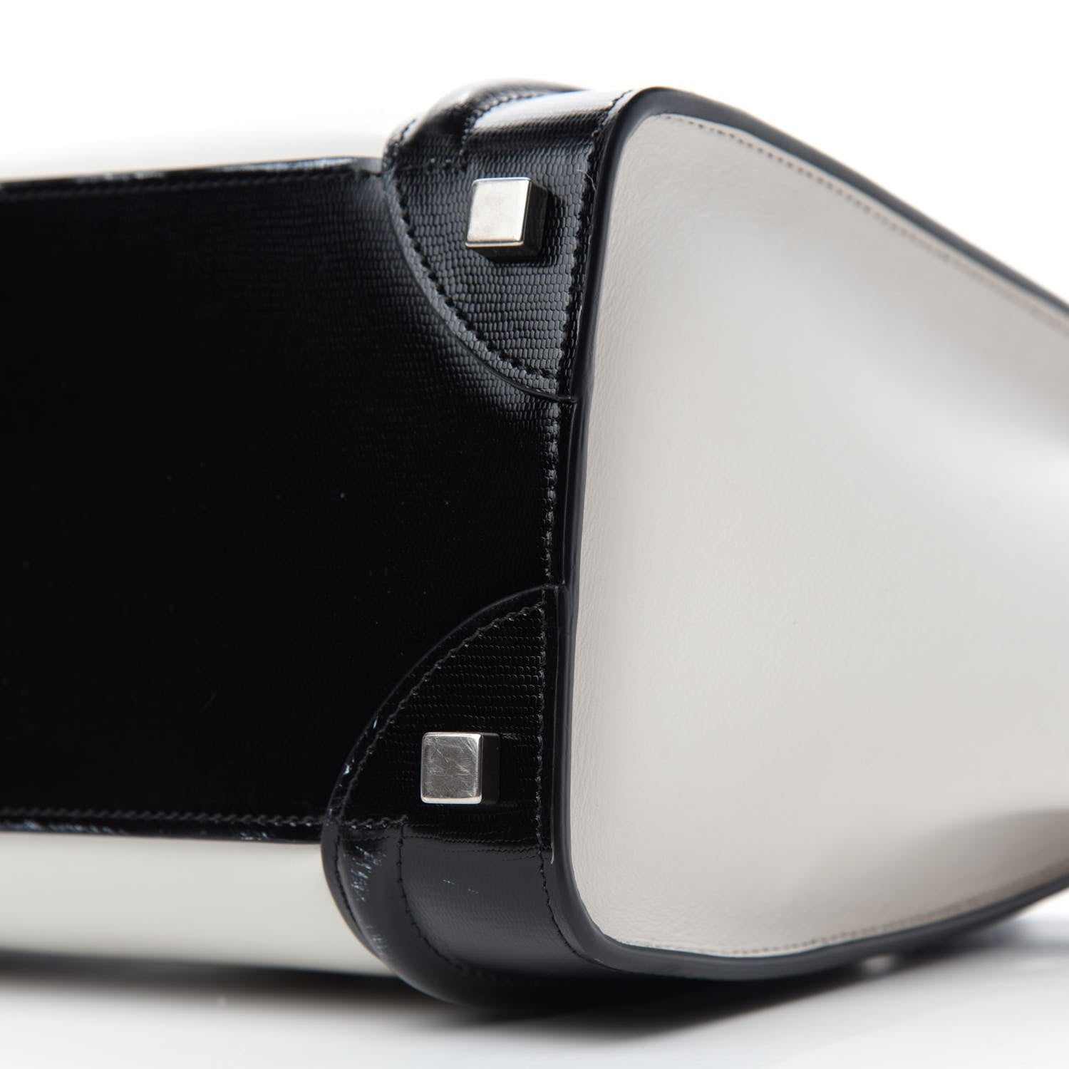 Celine Sleek Calfskin Micro Bi-Color Luggage Black White 7 of 12