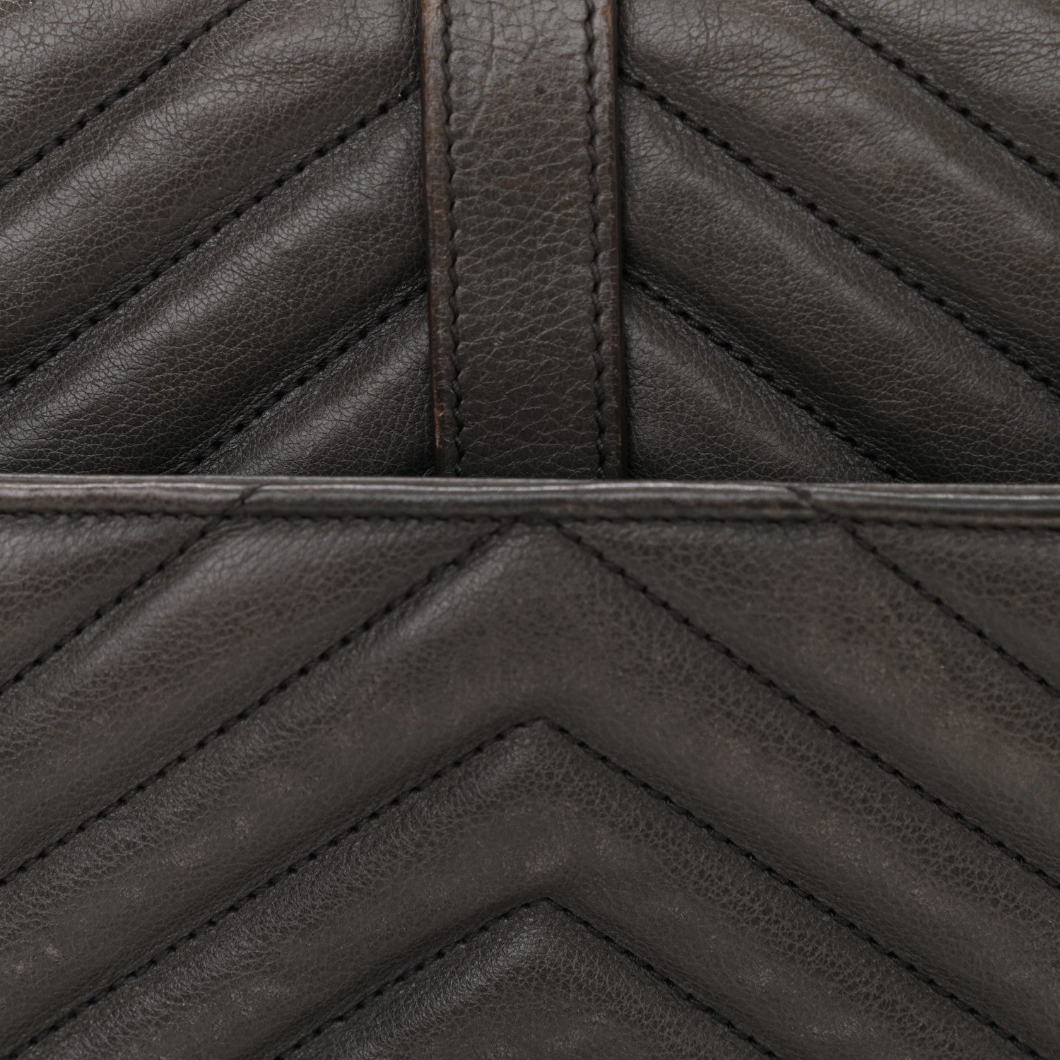Saint Laurent Sheepskin Matelasse Chevron Monogram Large College Satchel Dark Anthracite 15 of 15