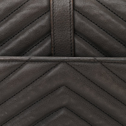 Saint Laurent Sheepskin Matelasse Chevron Monogram Large College Satchel Dark Anthracite 15 of 15